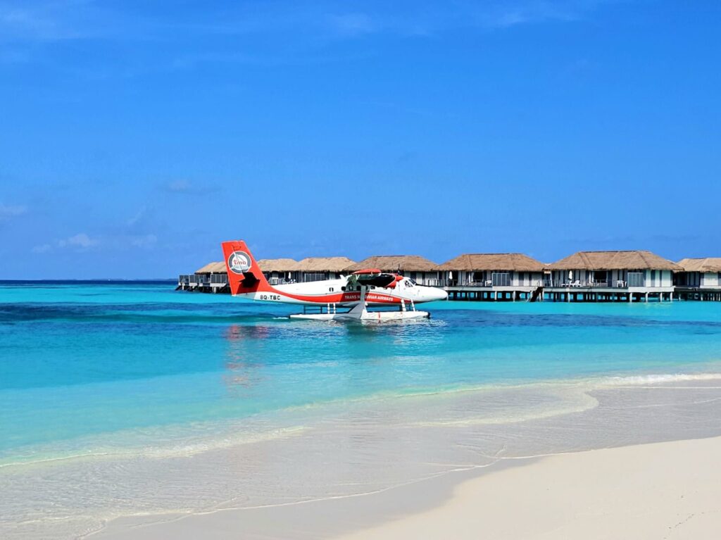 Hidroavión Seaplane en maldivas en un resort de lujo