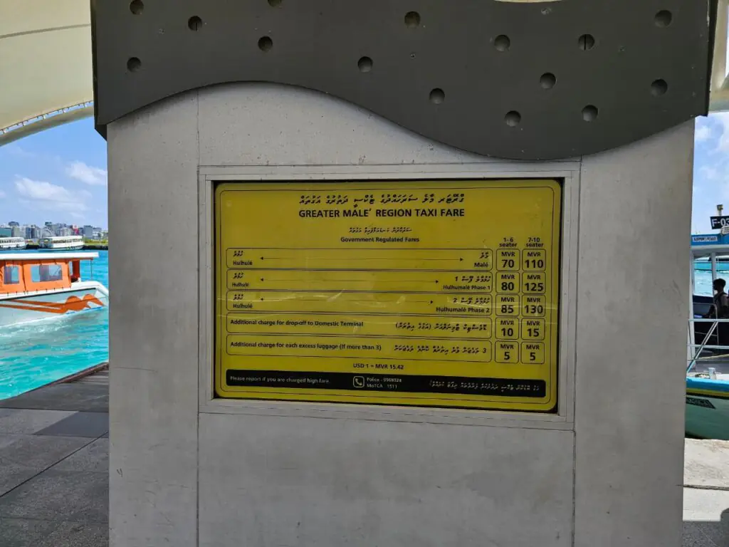 Precios del taxi en maldivas en 2026